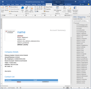 What is Dynamics 365 for Sales - Word Template 