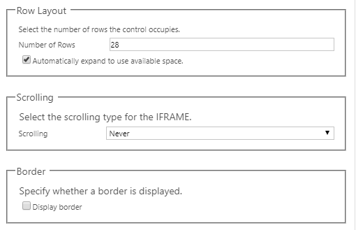 Adding PowerApps to Dynamics 365 - Display Settings