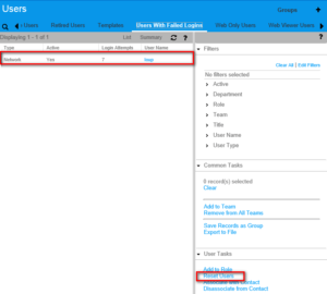 How to reset locked users Infor CRM